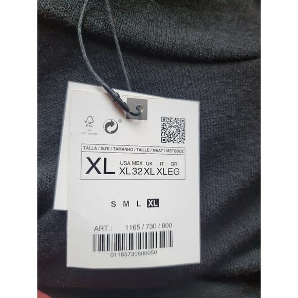 ZARA Prairie Style Midi Dress Women's Cottagecore Short Sleeve Sz XL Black - Picture 9 of 13